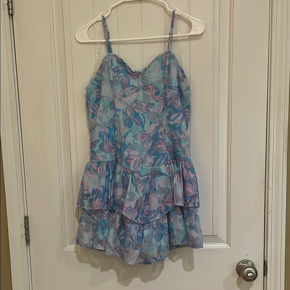 Wild Fable size M mini dress with Floral Blue and Pink Ruffle